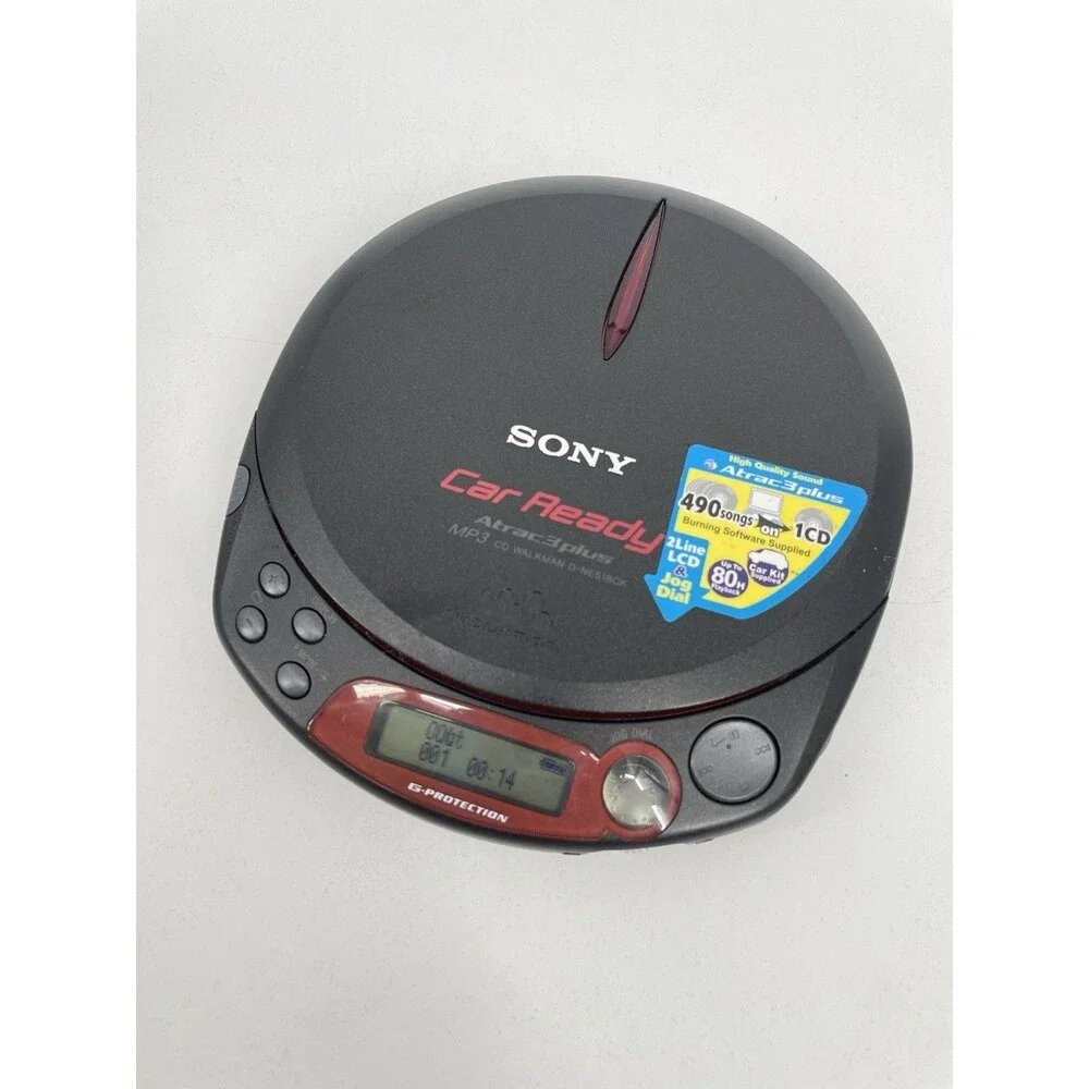Sony D-NE518CK MP3 ATRAC3 CD Walkman Tested w/ OEM AC Adapter Car Kit Manual